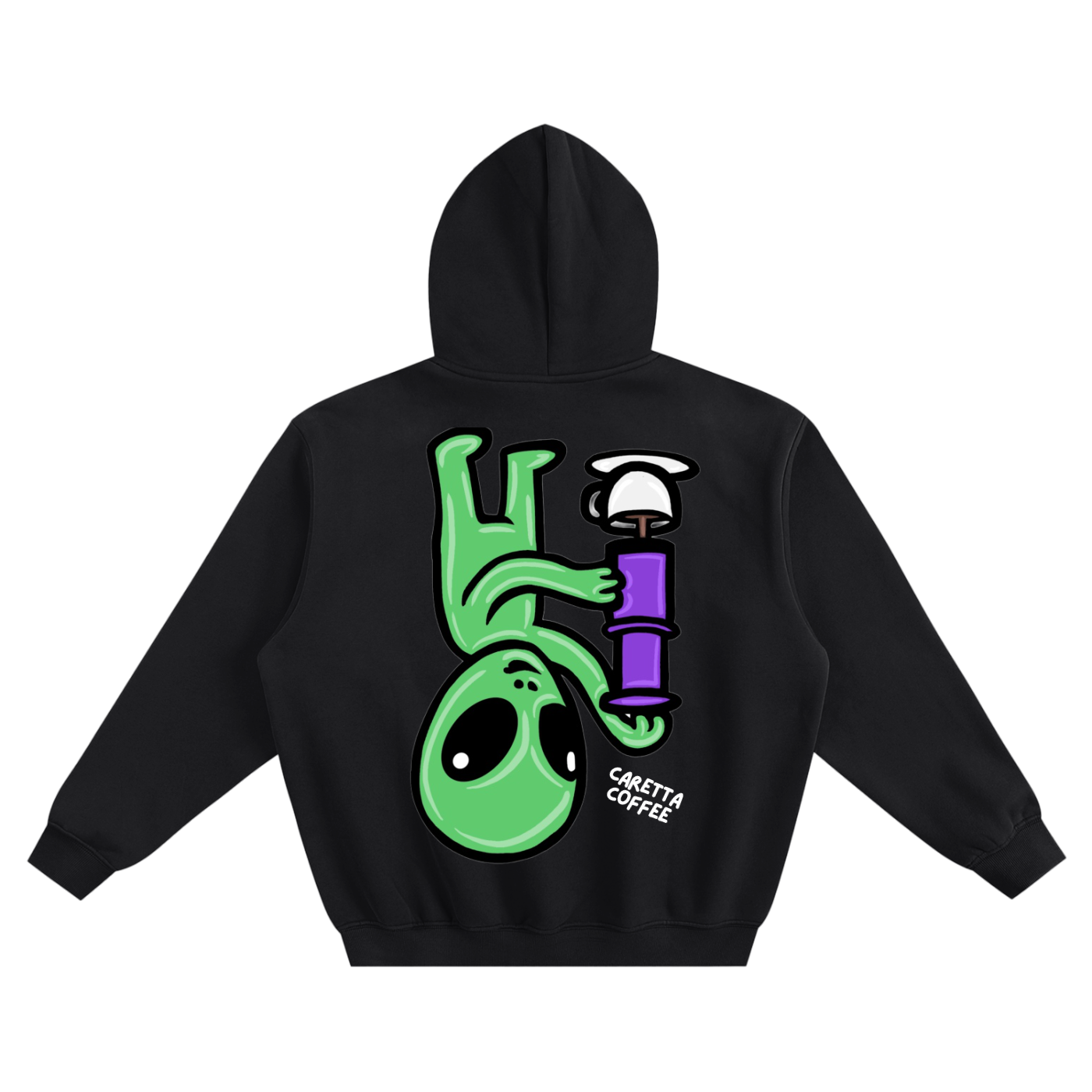 BOXY FLEECED ALIEN HOODIE