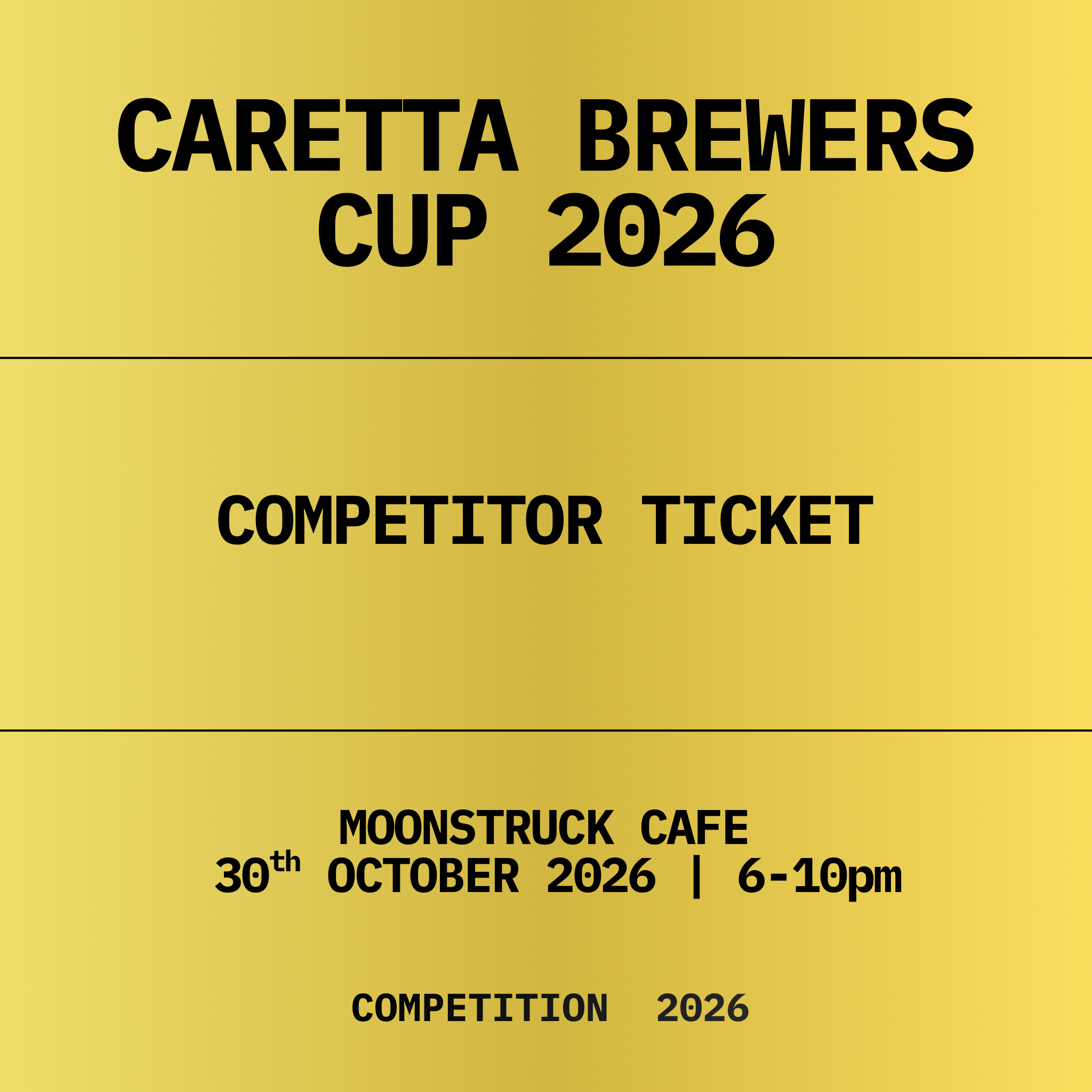 Caretta Brewers Cup 2026 | Competitor Ticket