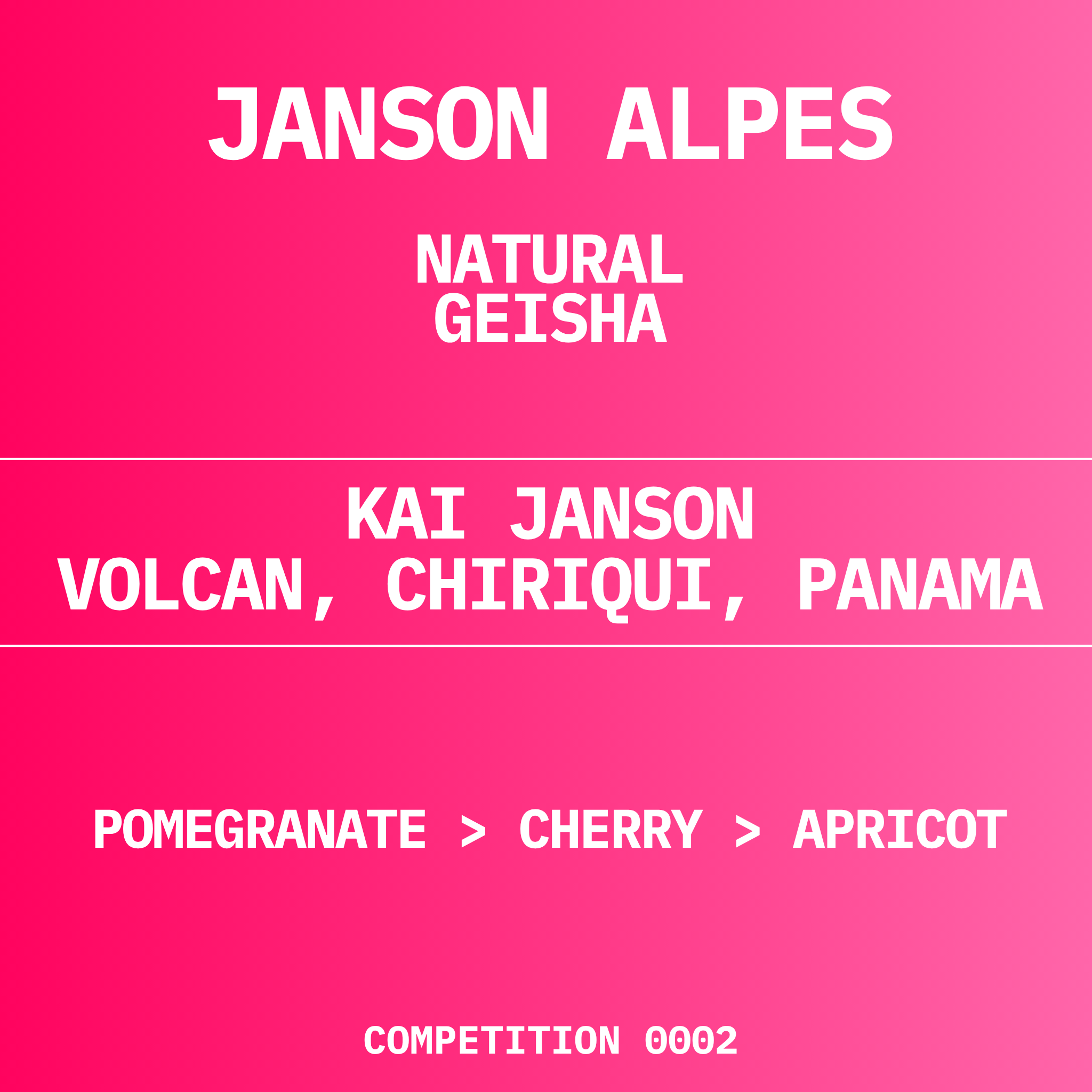 JANSON ALPES | NATURAL GEISHA